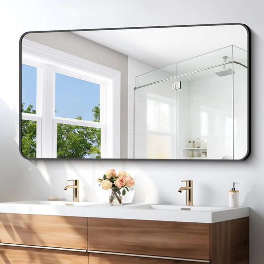 30x55 Elegant Black Bathroom Mirror