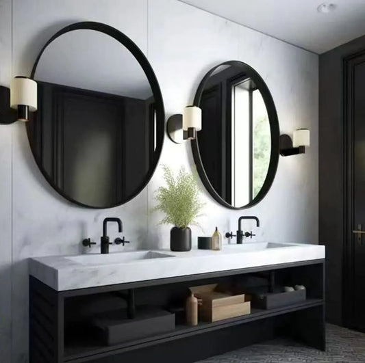 Black Halo 30" Round Vanity Mirrors